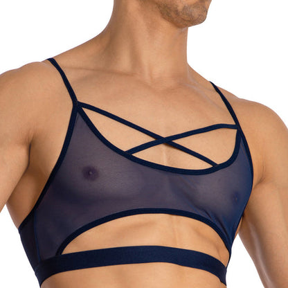 Secret Male See Through Cross Strap Tops