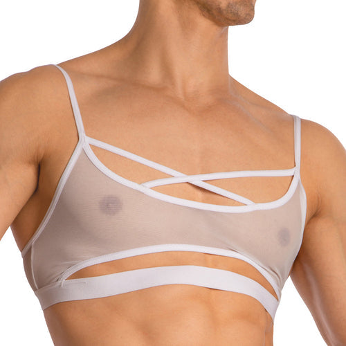 Secret Male See Through Cross Strap Tops